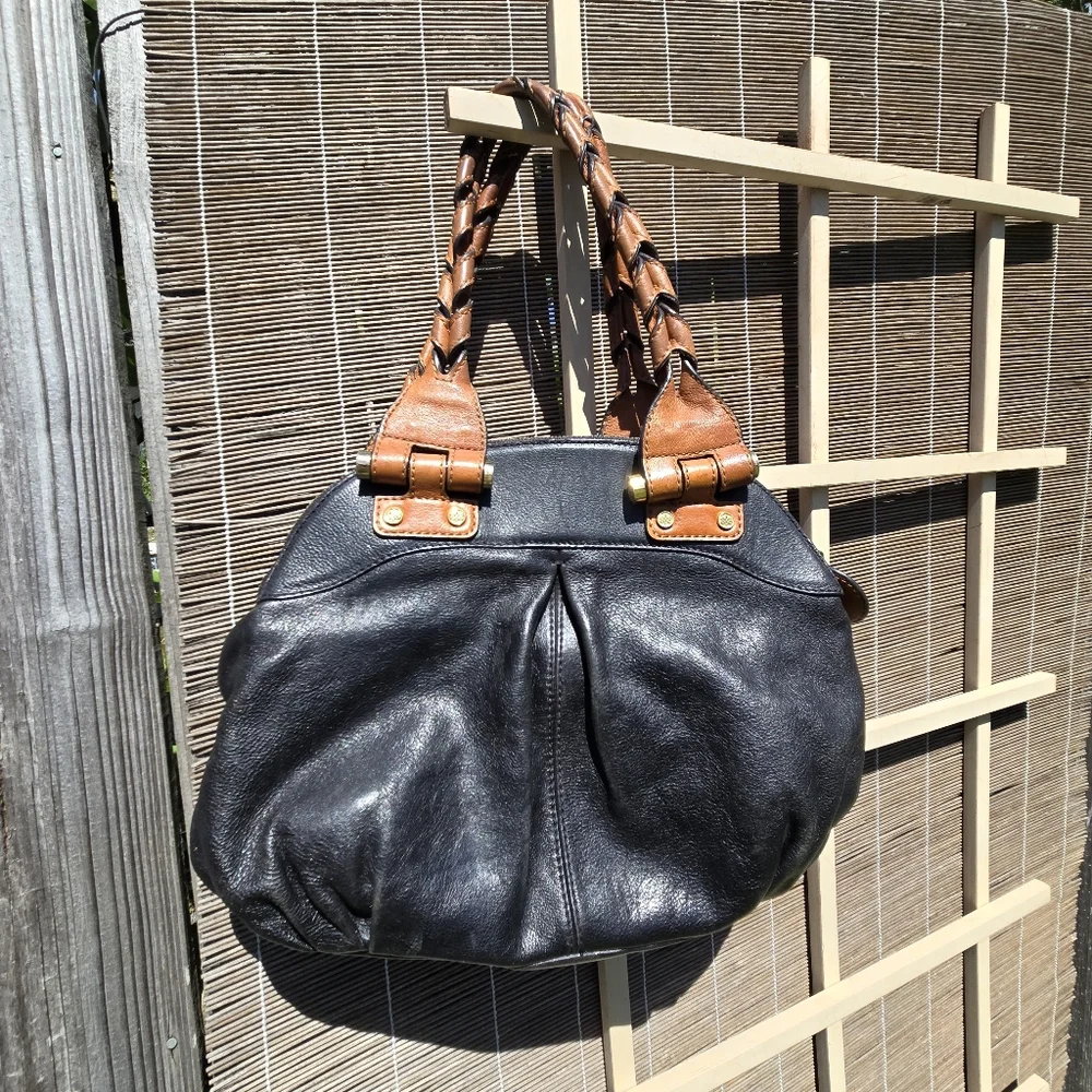 Black leather purse 3 Section ANTONIO MELANI